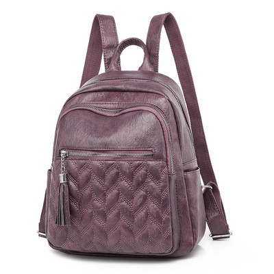 Stílusos női bőr hátizsák elülső cipzárral