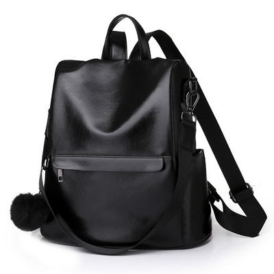 Γυναικείο έκο δερμάτινο σακίδιο πλάτης απλό μοντέλο με φερμουάρ