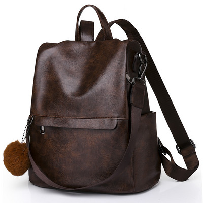 Γυναικείο έκο δερμάτινο σακίδιο πλάτης απλό μοντέλο με φερμουάρ