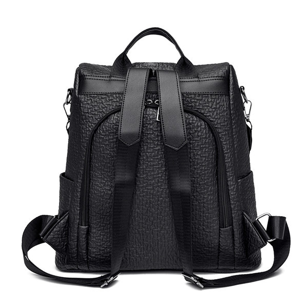 Öko-nahast naiste seljakott kontrastsete õmblustega