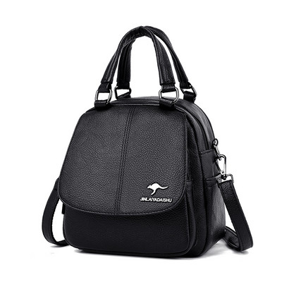 Μοντέρνο γυναικείο σακίδιο πλάτης με κοντό και μακρύ χερούλι και μεταλλικό στοιχείο