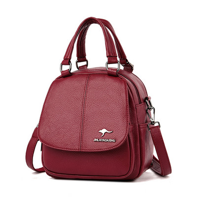 Μοντέρνο γυναικείο σακίδιο πλάτης με κοντό και μακρύ χερούλι και μεταλλικό στοιχείο