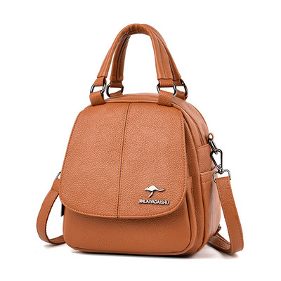 Μοντέρνο γυναικείο σακίδιο πλάτης με κοντό και μακρύ χερούλι και μεταλλικό στοιχείο