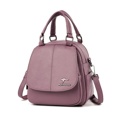 Μοντέρνο γυναικείο σακίδιο πλάτης με κοντό και μακρύ χερούλι και μεταλλικό στοιχείο