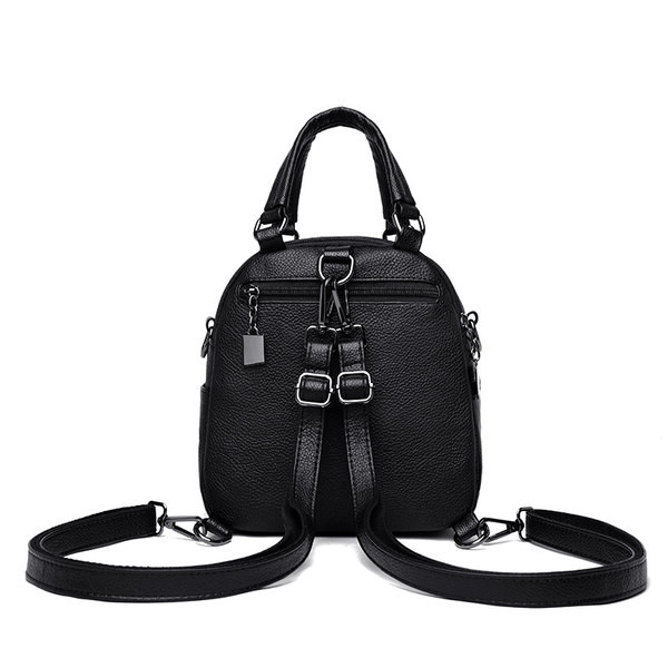 Μοντέρνο γυναικείο σακίδιο πλάτης με κοντό και μακρύ χερούλι και μεταλλικό στοιχείο