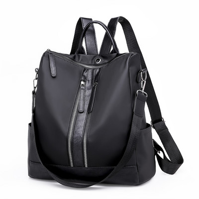 Naiste seljakott musta ja beeži õlasangidega