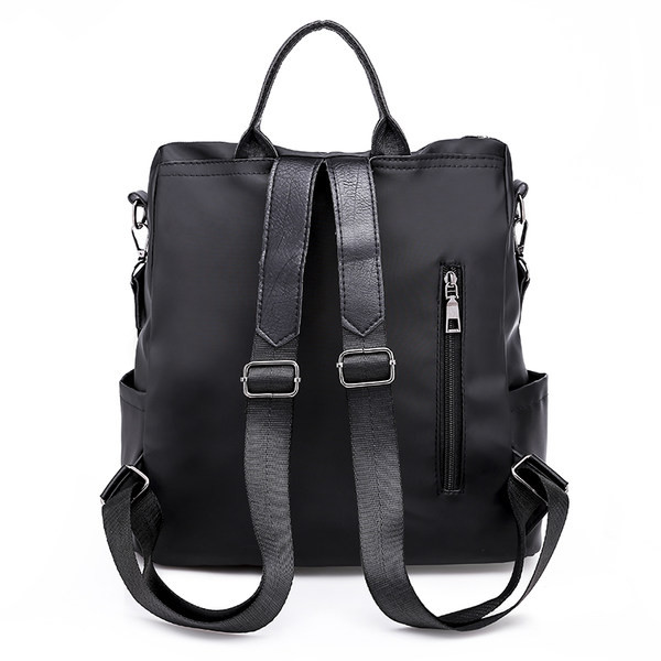 Naiste seljakott musta ja beeži õlasangidega