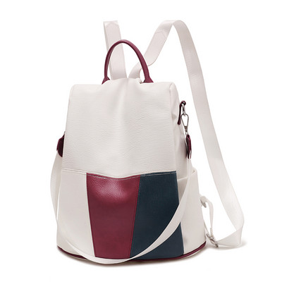 Naiste musta ja valge nahast seljakott