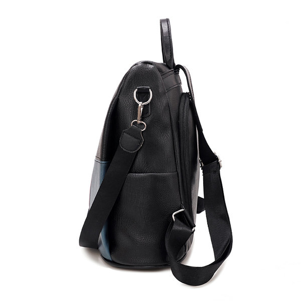 Naiste musta ja valge nahast seljakott