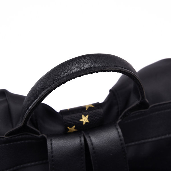 Naiste moodne tekstiilist seljakott eesmise luku ja taskuga