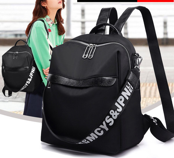 Női textil hátizsák eco-bőr részekkel