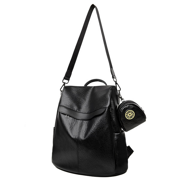 Nahast naiste igapäevane seljakott tavaline mudel