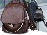 Naiste nahast seljakott, must ja pruun