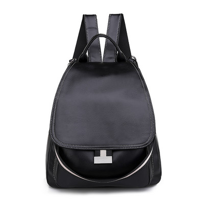 Naiste nahast seljakott, must ja pruun