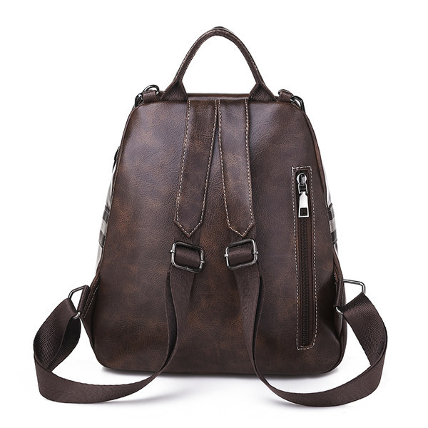 Naiste nahast seljakott, must ja pruun