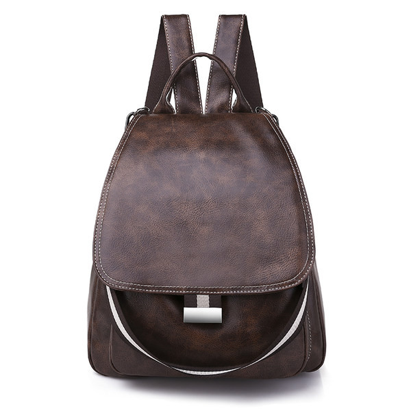 Naiste nahast seljakott, must ja pruun