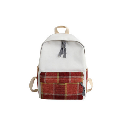 Naiste ruuduline tekstiilist taskuga seljakott