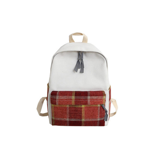 Naiste ruuduline tekstiilist taskuga seljakott