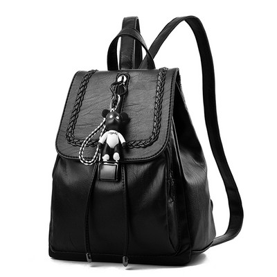 Σακίδιο πλάτης casual από έκο δέρμα με χρωματιστά κεντήματα