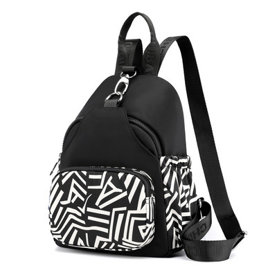 Naiste tekstiilist seljakott esitaskuga - musta värvi