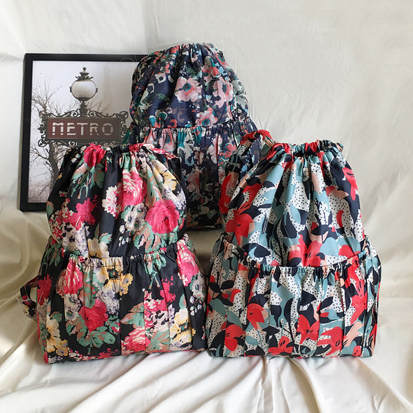 Uut mudelit naiste lõuendist lillemotiividega seljakott