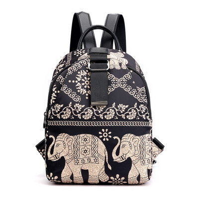 Γυναικείο υφασμάτινο σακίδιο πλάτης με απλικέ και μεταλλικό στοιχείο