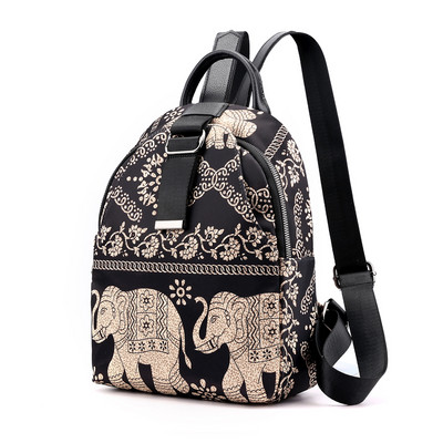 Γυναικείο υφασμάτινο σακίδιο πλάτης με απλικέ και μεταλλικό στοιχείο