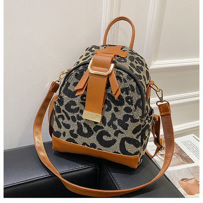 Öko-nahast ja tekstiilist väike ruuduline seljakott naistele