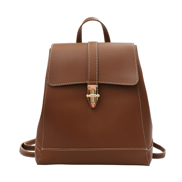 Moodne nahast lukuga seljakott - naistele