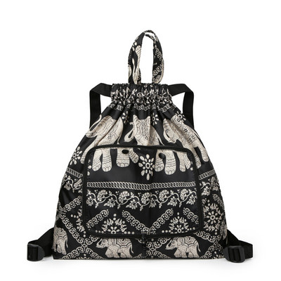 Γυναικείο χρωματιστό υφασμάτινο σακίδιο πλάτης με φλοράλ μοτίβα