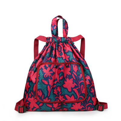 Γυναικείο χρωματιστό υφασμάτινο σακίδιο πλάτης με φλοράλ μοτίβα