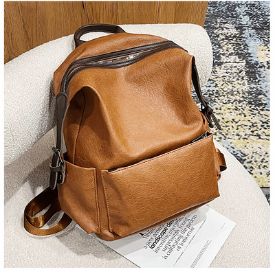 Uut mudelit naiste nahast seljakott luku ja metallpandlaga