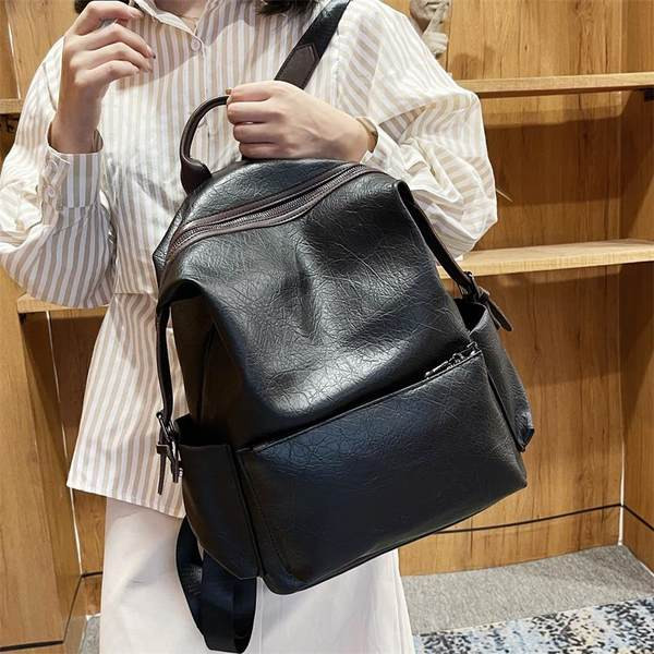 Uut mudelit naiste nahast seljakott luku ja metallpandlaga