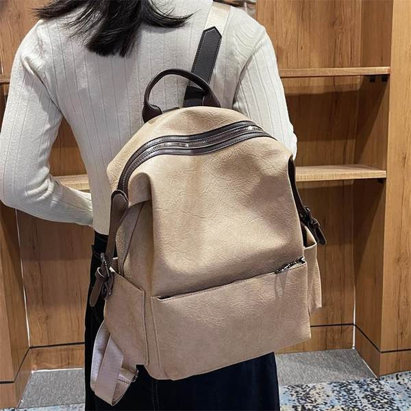 Uut mudelit naiste nahast seljakott luku ja metallpandlaga