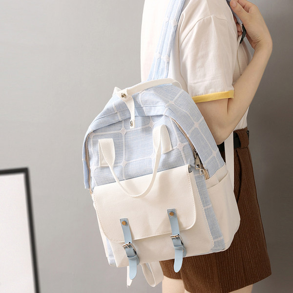 Uue mudeli ruuduline naiste seljakott esitaskuga