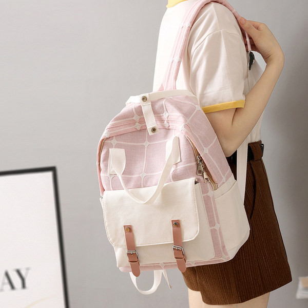 Uue mudeli ruuduline naiste seljakott esitaskuga