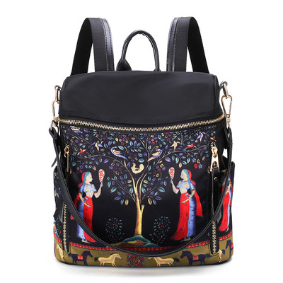 Γυναικείο σακίδιο πλάτης με φερμουάρ σε τρία χρώματα