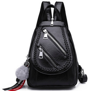 Moodne naiste seljakott kunstnahast lukuga