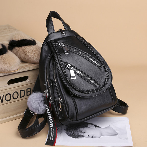 Moodne naiste seljakott kunstnahast lukuga