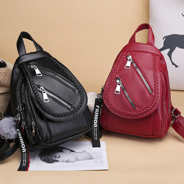 Moodne naiste seljakott kunstnahast lukuga