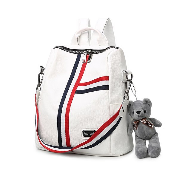 Öko-nahast ruudukujuline naiste seljakott võtmehoidjaga