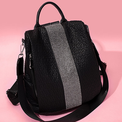 Naiste seljakott läikivate elementidega ökonahast