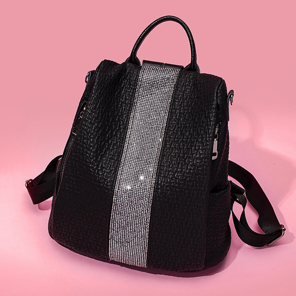 Naiste seljakott läikivate elementidega ökonahast