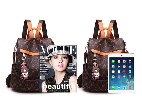 Női mindennapi hátizsák négyzet alakú bőrből