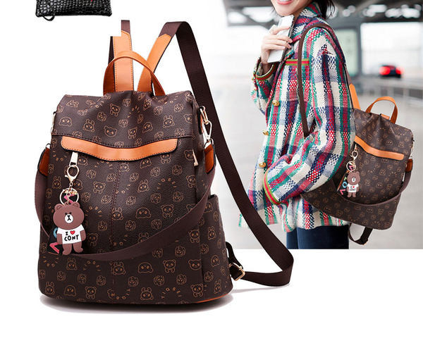 Női mindennapi hátizsák négyzet alakú bőrből