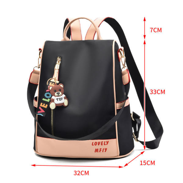 Naiste tekstiilist seljakott kirjaga plain model