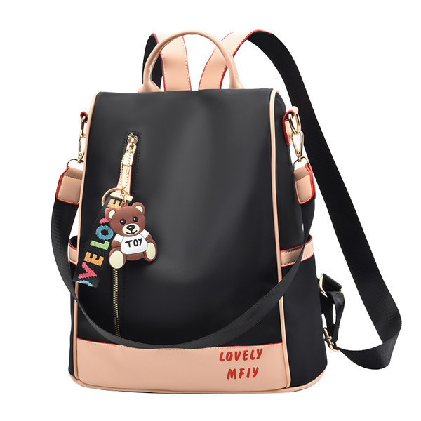 Naiste tekstiilist seljakott kirjaga plain model