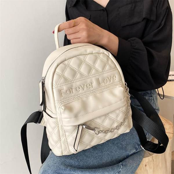 Moodne mini nahast seljakott metallist ketiga