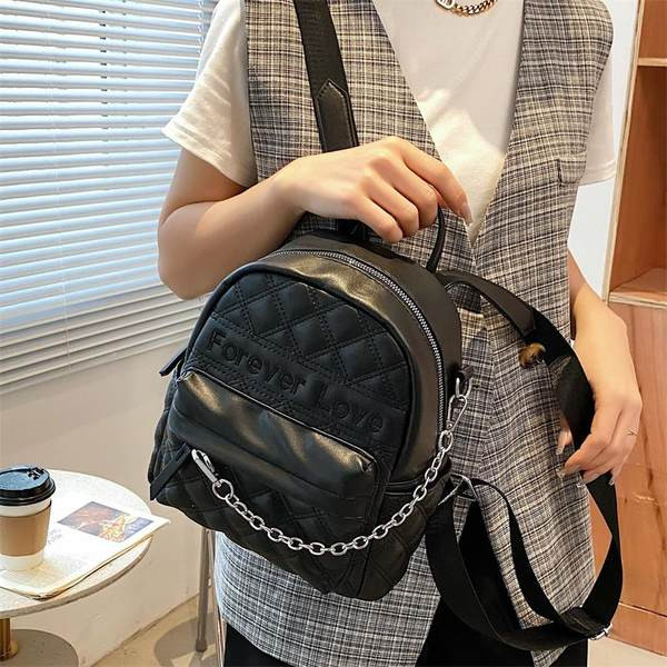 Moodne mini nahast seljakott metallist ketiga