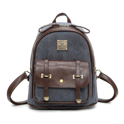 Κομψό γυναικείο σακίδιο πλάτης με αγκράφα και φερμουάρ